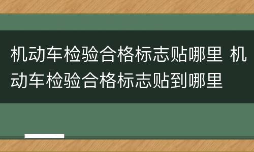 机动车检验合格标志贴哪里 机动车检验合格标志贴到哪里