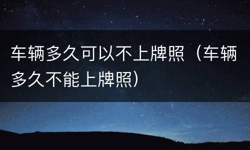 车辆多久可以不上牌照（车辆多久不能上牌照）