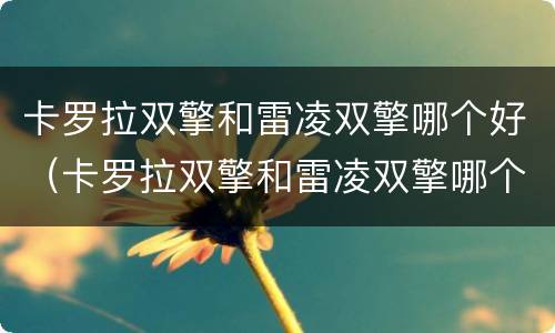 卡罗拉双擎和雷凌双擎哪个好（卡罗拉双擎和雷凌双擎哪个好看）