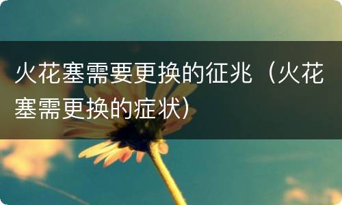 火花塞需要更换的征兆（火花塞需更换的症状）