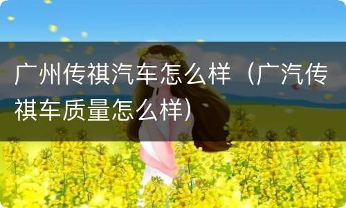 广州传祺汽车怎么样（广汽传祺车质量怎么样）