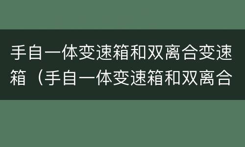 手自一体变速箱和双离合变速箱（手自一体变速箱和双离合变速箱哪个省油）