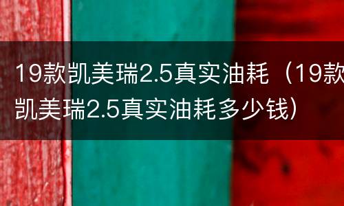 19款凯美瑞2.5真实油耗（19款凯美瑞2.5真实油耗多少钱）
