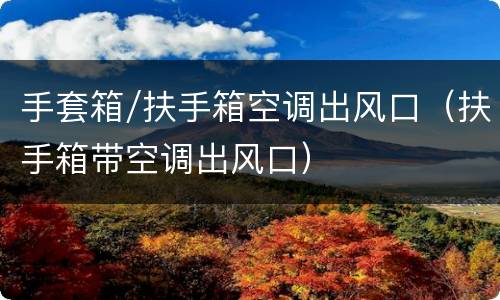 手套箱/扶手箱空调出风口（扶手箱带空调出风口）