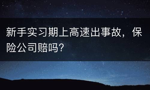 新手实习期上高速出事故，保险公司赔吗?