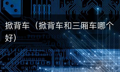 掀背车（掀背车和三厢车哪个好）