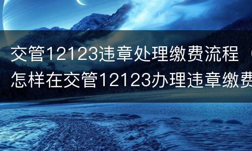 交管12123违章处理缴费流程（怎样在交管12123办理违章缴费）