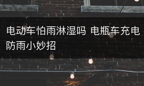 电动车怕雨淋湿吗 电瓶车充电防雨小妙招