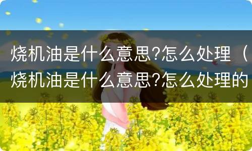 烧机油是什么意思?怎么处理(烧机油是什么意思?怎么处理的)