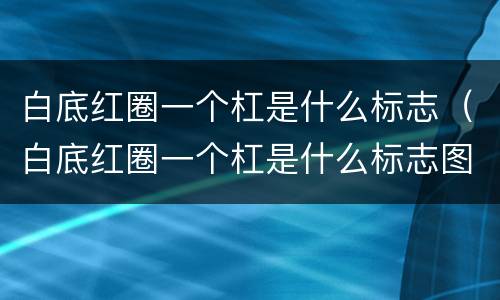 白底红圈一个杠是什么标志（白底红圈一个杠是什么标志图片）