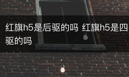 红旗h5是后驱的吗 红旗h5是四驱的吗