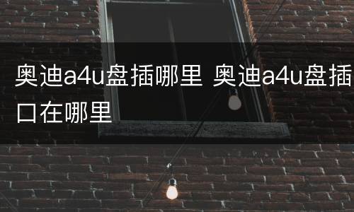 奥迪a4u盘插哪里 奥迪a4u盘插口在哪里