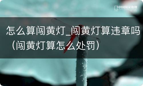 怎么算闯黄灯_闯黄灯算违章吗（闯黄灯算怎么处罚）