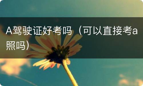 A驾驶证好考吗（可以直接考a照吗）