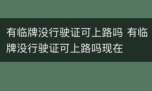 有临牌没行驶证可上路吗 有临牌没行驶证可上路吗现在