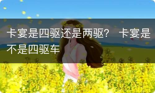 卡宴是四驱还是两驱？ 卡宴是不是四驱车
