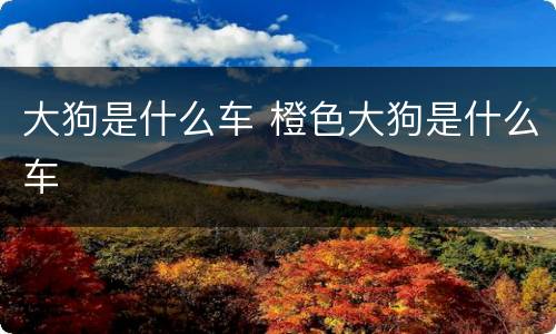 大狗是什么车 橙色大狗是什么车
