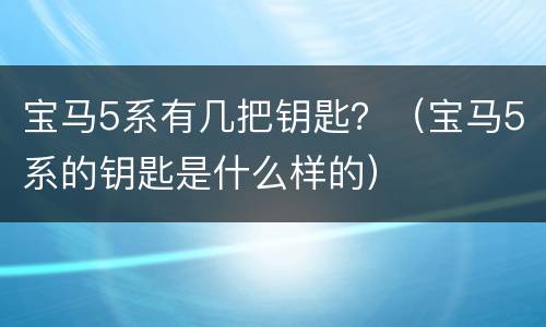 宝马5系有几把钥匙？（宝马5系的钥匙是什么样的）
