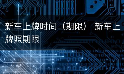 新车上牌时间（期限） 新车上牌照期限