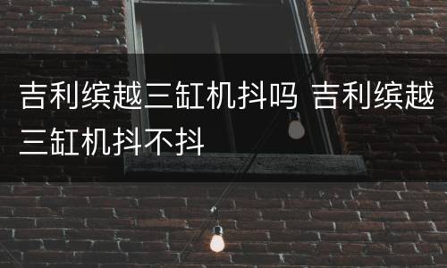 吉利缤越三缸机抖吗 吉利缤越三缸机抖不抖