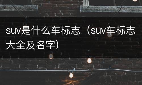suv是什么车标志（suv车标志大全及名字）