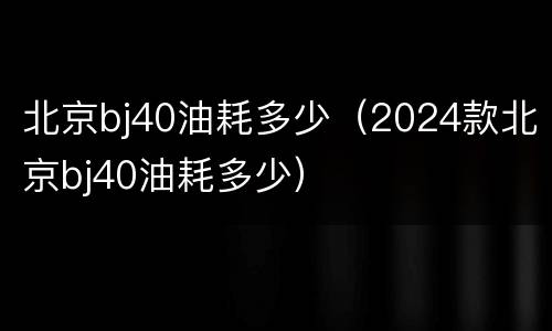 北京bj40油耗多少（2024款北京bj40油耗多少）