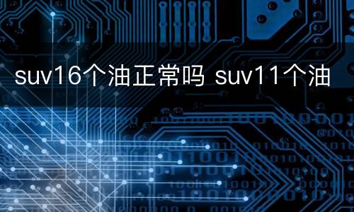 suv16个油正常吗 suv11个油