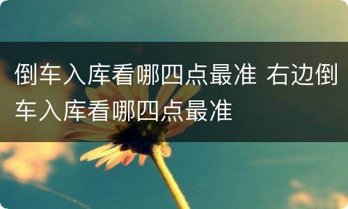 倒车入库看哪四点最准 右边倒车入库看哪四点最准