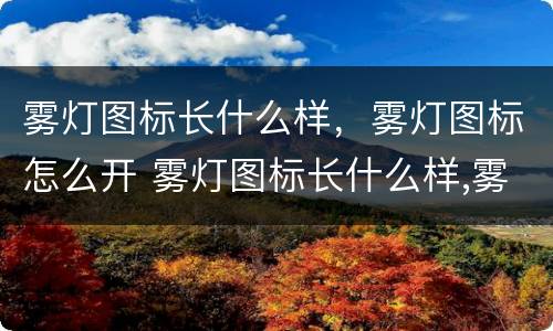 雾灯图标长什么样，雾灯图标怎么开 雾灯图标长什么样,雾灯图标怎么开