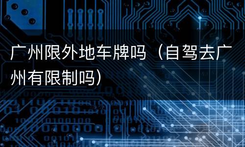 广州限外地车牌吗（自驾去广州有限制吗）