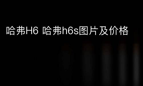 哈弗H6 哈弗h6s图片及价格