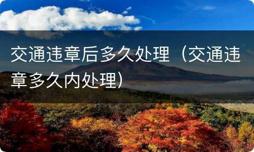 交通违章后多久处理（交通违章多久内处理）