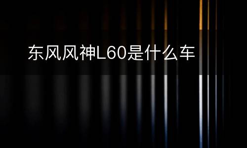 ​东风风神L60是什么车