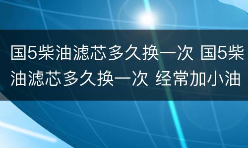 国5柴油滤芯多久换一次 国5柴油滤芯多久换一次 经常加小油