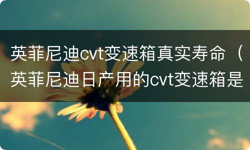 英菲尼迪cvt变速箱真实寿命（英菲尼迪日产用的cvt变速箱是一样的吗）