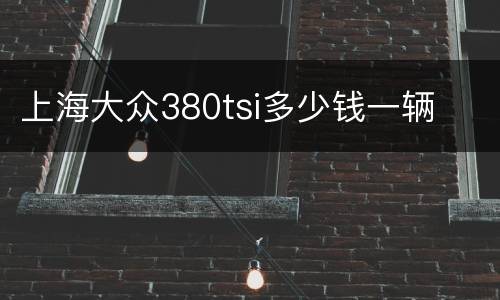 上海大众380tsi多少钱一辆