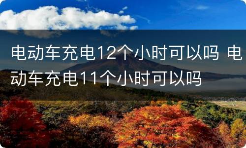 电动车充电12个小时可以吗 电动车充电11个小时可以吗