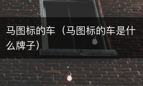 马图标的车（马图标的车是什么牌子）