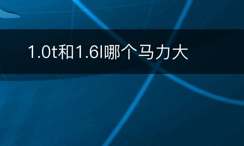 ​1.0t和1.6l哪个马力大