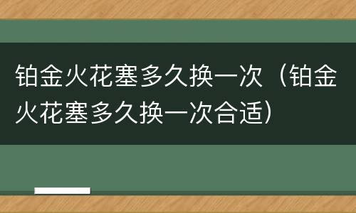 铂金火花塞多久换一次（铂金火花塞多久换一次合适）