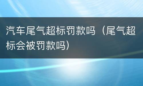 汽车尾气超标罚款吗（尾气超标会被罚款吗）