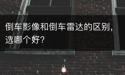 倒车影像和倒车雷达的区别，选哪个好?