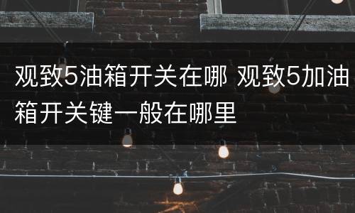 观致5油箱开关在哪 观致5加油箱开关键一般在哪里