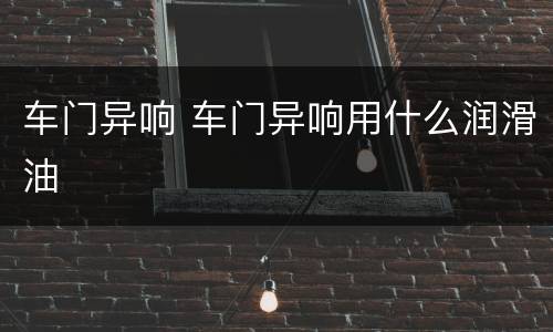 车门异响 车门异响用什么润滑油