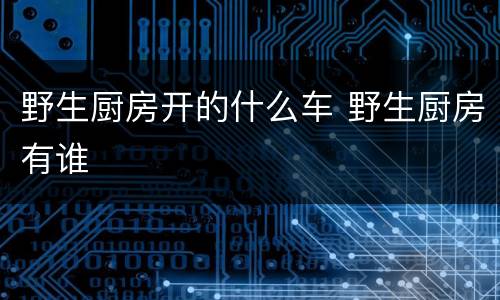 野生厨房开的什么车 野生厨房有谁