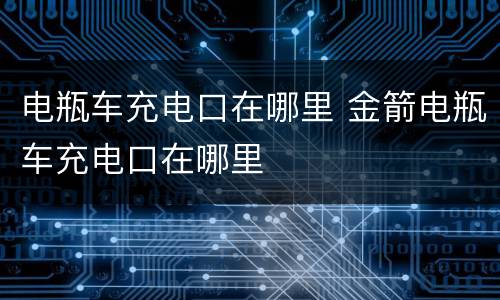 电瓶车充电口在哪里 金箭电瓶车充电口在哪里