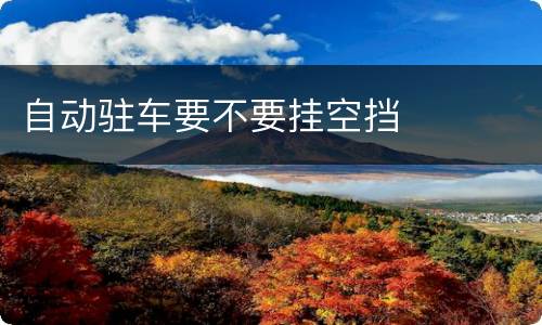 自动驻车要不要挂空挡