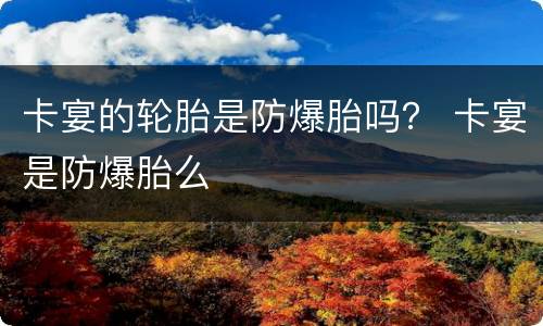 卡宴的轮胎是防爆胎吗？ 卡宴是防爆胎么