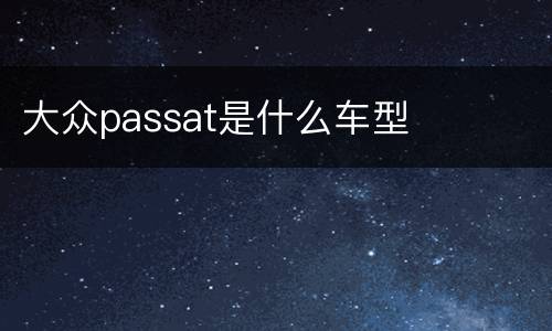 大众passat是什么车型