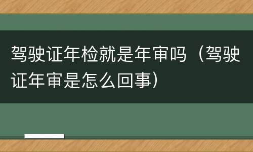 驾驶证年检就是年审吗（驾驶证年审是怎么回事）